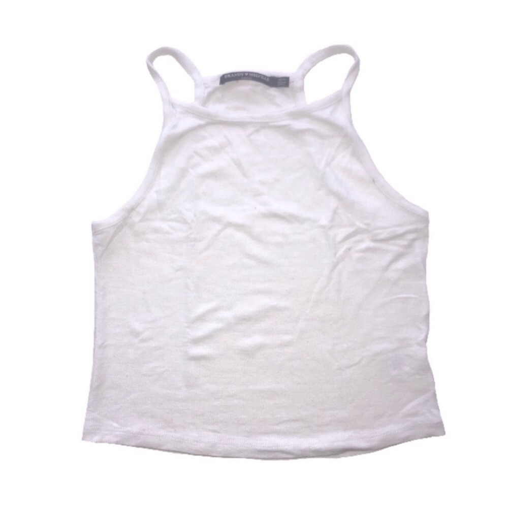 Brandy Melville White High Neck Tank Top